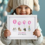 Personalized Cute Peter Rabbit Balloon Photo Frame with Name and Date Baptism Easter Birthday Gift for Newborn Kids