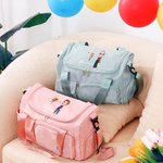 Personalized Cartoon Character Zodiac Birth Flower Multi-compartment Travel Bag with Name and Shoulder Strap Travel Essentials Birthday Gift for Women