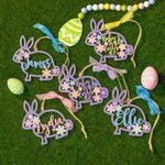 Custom Colorful Name Easter Bunny Decorations