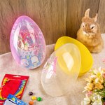 Personalized Cute Peter Rabbit Bunny Initial Fillable Jumbo Easter Egg with Name Holiday Basket Stuffers Easter Birthday Party Favors Gift for Kids