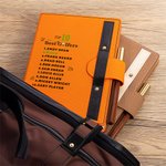 Personalized Top Ten Golfers Name A5 Leather Notebook Wooden Pen Set with 100 Lined Pages Birthday Best Wishes Gift for Golf Lovers