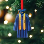 Personalized Graduation Gown Shape Ribbon Acrylic Ornament with Name and Text Christmas Tree Decor Class Of 2025 Graduation Gift for Graduates