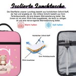 Personalisierte Mehrfahrbige Niedliche Waldtier Isolierte Lunchtasche mit Namen Netz-Seitentasche Schulanfang Picknick Geburtstag Geschenk für Kinder