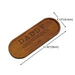 Personalized Empty Your Pockets Wooden Catchall Tray with Engraved Title and Name Desktop Storage Organizer Father's Day Birthday Gift for Men