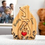 Rompecabezas de madera personalizado con osos de 2 a 8 nombres y corazón decoración para hogar regalo de cumpleaños o Día del Padre para la familia