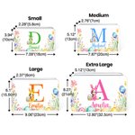 Personalized Cartoon Bunny Boy Girl Floral Eggs Food-Grade Biscuit Storage Tin Box with Initial Name Easter Party Favors Birthday Gift for Kids