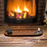 Personalized Empty Your Pockets Wooden Catchall Tray with Engraved Title and Name Desktop Storage Organizer Father's Day Birthday Gift for Men