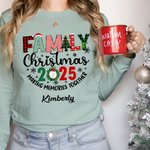 Personalized Family Christmas 2025 Making Memories Together T-shirt Sweatshirt Baby Onesie Christmas Gift for Mother Father Kids