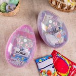 Personalized Cute Bunny Paw Prints Fillable Bunny Jumbo Easter Egg with Name Easter Hamper Gift for Boys Girls