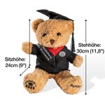 Personalisierter Niedlicher Absolventenhut Plüsch Teddybär mit Namen und Uni-Wappen Schule Abschluss Geschenk für Kinder Absolventen der Klasse 2025