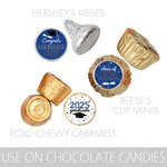 Personalized Graduation Stickers for Chocolate Sweets 252 Pcs Class of 2025 Graduation Party Favors