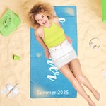 Personalised Multicolor Super Absorbent Quick Dry Name Beach Towel Available Vacation Gift for Family Friend