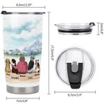 Personalisierter DOG MOM DOG DAD 600 ml Edelstahl Becher mit Namen 1-4 Hunden Auslaufsicher Geburtstag Weihnachten Geschenk für Hundeliebhaber