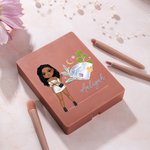 Set de 5 pinceaux de maquillage avec boîte de rangement Cadeau d'anniversaire de mariage pour femmes filles