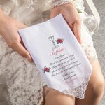 Gepersonaliseerde Eerste Heilige Communie Zakdoek van kant met naam en tekst Doopcadeau voor haar