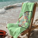 Personalized Baseball Ice Cream Quick Dry Oversized Microfiber Beach Towel with Name Number Travel Essential Birthday Gift for Women Baseball Lovers