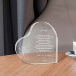 Personalised Rose Design Heart Acrylic Engraved Plaque Write Your Own Romantic Christmas  Valentine's Day Desk Decor for Couple
