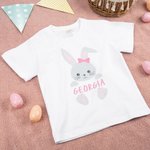 Personalized Easter Bunny 100% Cotton Kids T-shirt Baby Bodysuit with Name Easter Party Gift for Boys Girls