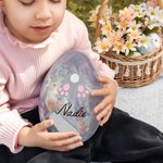Personalized Cute Bunny Paw Prints Fillable Bunny Jumbo Easter Egg with Name Easter Hamper Gift for Boys Girls