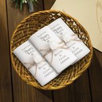 Personalized For Your Happy Tears White Pearlescent Set of 4 Rose Wedding Tissue Packs with Couple's Name and Date Wedding Party Favor Gift for Guests