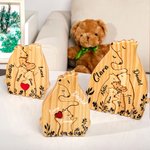 Rompecabezas de madera personalizado con osos de 2 a 8 nombres y corazón decoración para hogar regalo de cumpleaños o Día del Padre para la familia