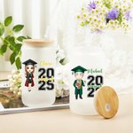 Personalized Class of 2025 Graduation Cartoon Character 20 oz Glass Cup with Name Birthday Graduation Gift for Graduates
