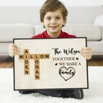 Personalized Wood Grain Scratches Background Crossword Puzzle Art Canvas Poster Framed Frameless Painting Home Decor Birthday Gift for Family Friends