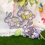 Custom Colorful Name Easter Bunny Decorations