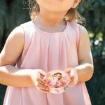 Personalizado lindo conejito de la muchacha de la historieta transparente redondo caramelo tratar caja con nombre cesta de vacaciones rellenos Pascua fiesta regalos para niños