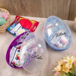 Personalized Cute Bunny Paw Prints Fillable Bunny Jumbo Easter Egg with Name Easter Hamper Gift for Boys Girls