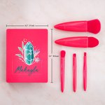 Set de 5 pinceaux de maquillage avec boîte de rangement Cadeau d'anniversaire de mariage pour femmes filles