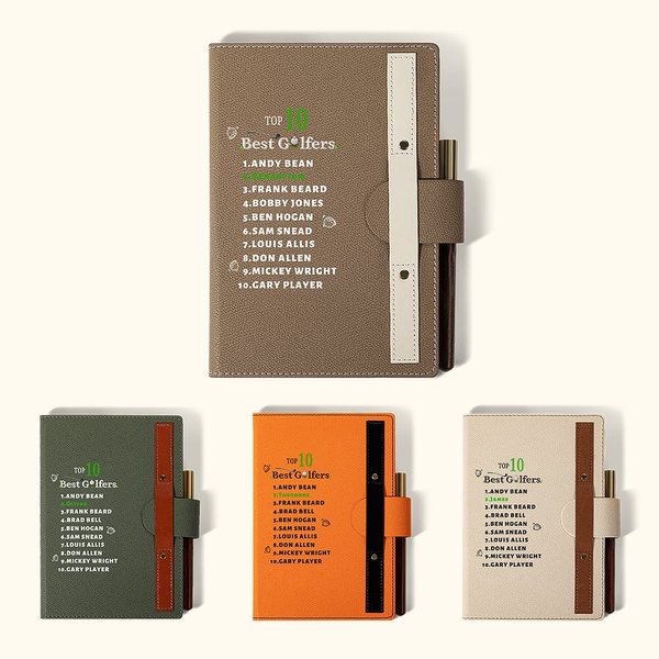 Cahier de notes en cuir A5 avec 100 pages lignées Cadeau d'anniversaire pour les amoureux du golf