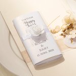 Personalized For Your Happy Tears White Pearlescent Set of 4 Rose Wedding Tissue Packs with Couple's Name and Date Wedding Party Favor Gift for Guests