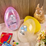Personalized Cute Bunny Paw Prints Fillable Bunny Jumbo Easter Egg with Name Easter Hamper Gift for Boys Girls