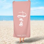 Personalised Multicolor Super Absorbent Quick Dry Name Beach Towel Available Vacation Gift for Family Friend