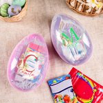 Personalized Cute Peter Rabbit Bunny Initial Fillable Jumbo Easter Egg with Name Holiday Basket Stuffers Easter Birthday Party Favors Gift for Kids