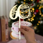 Personalized 40th 60th Happy Birthday Cake Topper with Name Cake Party Accessory Birthday Gift for Family Friend