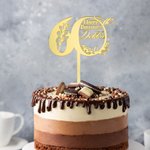 Personalized 40th 60th Happy Birthday Cake Topper with Name Cake Party Accessory Birthday Gift for Family Friend
