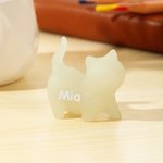 Statuetta di gatto in legno personalizzata con nome inciso decorazione fatta a mano idea regalo di compleanno per amanti dei gatti