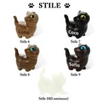 Statuetta di gatto in legno personalizzata con nome inciso decorazione fatta a mano idea regalo di compleanno per amanti dei gatti