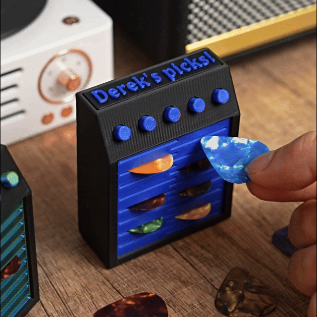 Support de médiator de guitare imprimé en 3D avec nom Accessoire de guitare personnalisé Cadeau d'anniversaire pour les joueurs de guitare et les amoureux de la musique