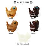 Personalisierte Niedliche Mini Holz Katze-Statue mit Namen-Gravur und Glocke Handgemachte Schreibtisch-Deko Geburtstag Geschenk für Katzenliebhaber