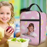 Sac à lunch isotherme personnalisé avec nom et pochette portable pour l'école, le pique-nique et l'anniversaire Cadeau d'anniversaire pour les enfants