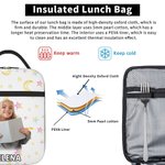 Sac à lunch isotherme personnalisé avec nom et pochette portable pour l'école, le pique-nique et l'anniversaire Cadeau d'anniversaire pour les enfants