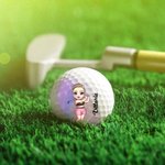 Pallina da golf personalizzata con personaggio e nome fronte e retro regalo di Natale compleanno e festa del papà per giocatori di golf