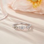 Personalized Dainty 2-3 Birth Flowers Zircon Ring Minimalist Jewelry Mother's Day Anniversary Birthday Gift for Women