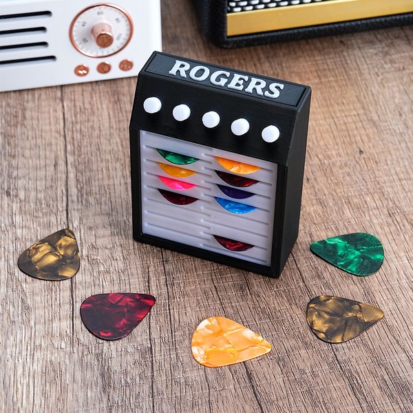 Support de médiator de guitare imprimé en 3D avec nom Accessoire de guitare personnalisé Cadeau d'anniversaire pour les joueurs de guitare et les amoureux de la musique