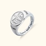 Simbolo medico personalizzato RN LPN Caduceo Anello da infermiera con testo inciso Gioielli in argento Sterling 925 Regalo di laurea per personale medico infermieristico