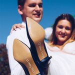 Autocollant pour Chaussures de Mariage Personnalisé avec Nom Date et Coeur Accessoires de Mariage Cadeau pour Couple
