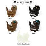 Personalisierte Niedliche Mini Holz Katze-Statue mit Namen-Gravur und Glocke Handgemachte Schreibtisch-Deko Geburtstag Geschenk für Katzenliebhaber